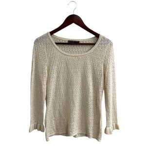 Peruvian Connection Delia Pima Cotton Lace Pullover